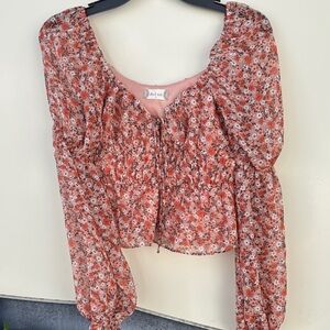 Altar'd State Pink Floral Blouse